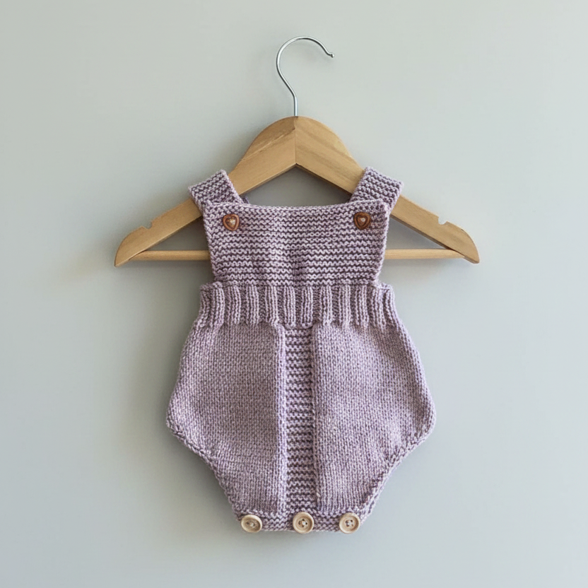 100% Handmade Purple Crochet Newborn Dungaree Romper